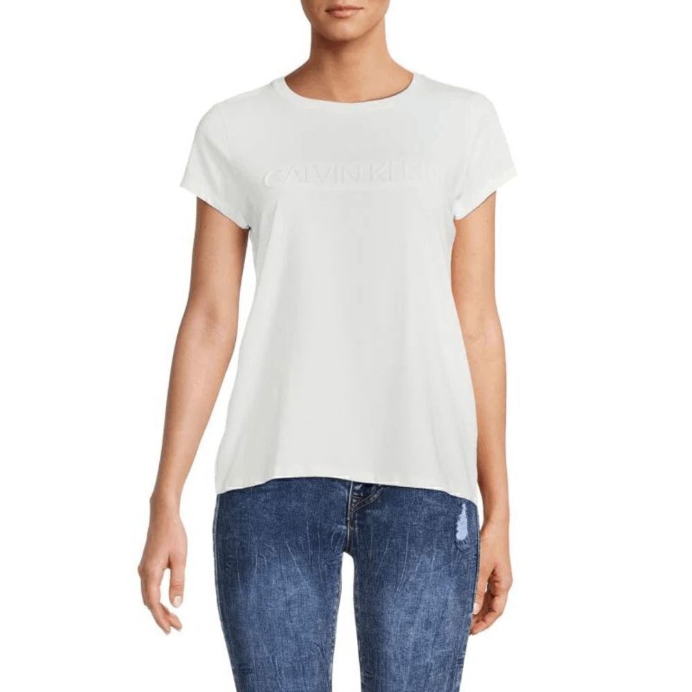 CALVIN KLEIN Women's Logo Tee L #1710-B5
